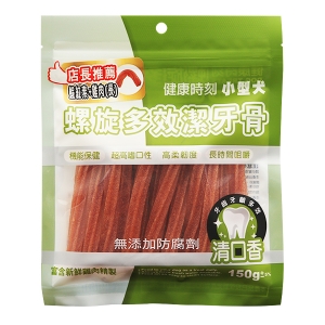 健康時刻 小犬螺旋多效潔牙骨 蝦紅素+雞肉 150g